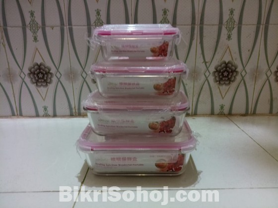 4 pcs Glass Food Container Set